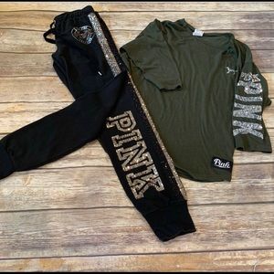 Pink Victoria secret sequin set